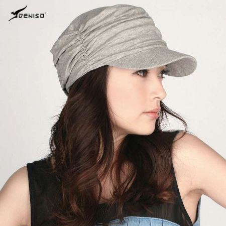 DENISO 丹索 帽子 女款四季通用纯棉面料户外防晒遮阳帽大檐遮阳帽全棉时装帽子 DS-2169