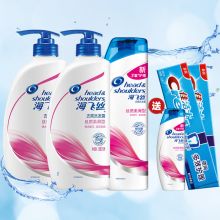 海飞丝丝质柔滑洗发露500ML*2+400ml洗发水+佳洁士多效护理牙膏120g*2赠洗发露80ml