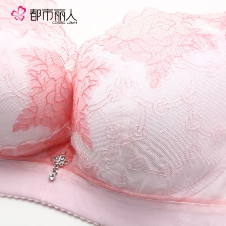 都市丽人聚拢文胸 3/4罩杯性感蕾丝聚拢调整型胸罩A/B/C杯090544