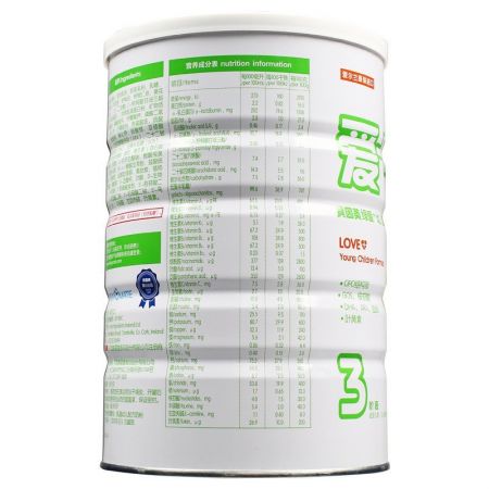 贝因美绿爱+幼儿配方奶粉3段800g/克*4罐装